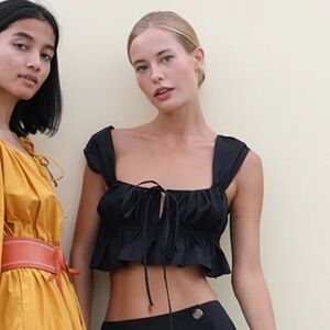 Ciao Lucia Cinetta Crop Top - Black (XS)